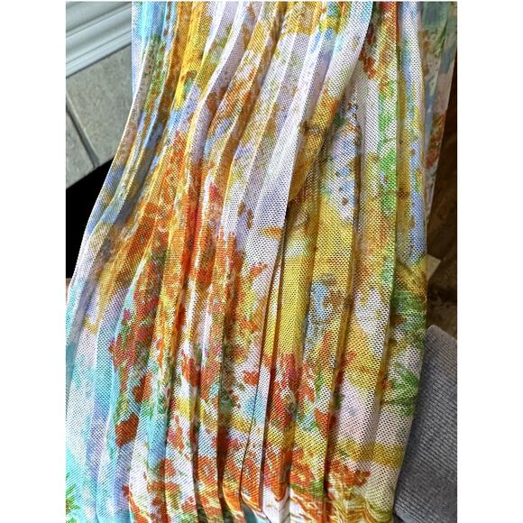 NWT Attitudes by Renee Sz M Italian Villa Print Sheer Coverup Kimono Duster QVC - Picture 3 of 9